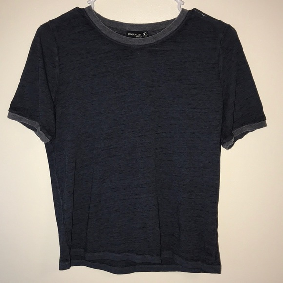 NWT! Blue and gray basic crop top for women - Picture 1 of 8